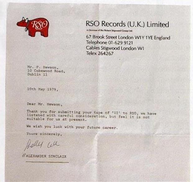 U2 rejection letter